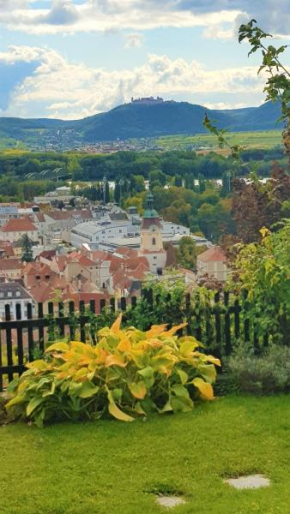 Blick über Krems mit Gartenpavillon